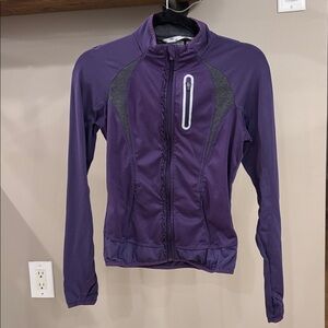 Athleta Prevail Purple Ruffle Detail Active Jacket Full Zip, Size XS